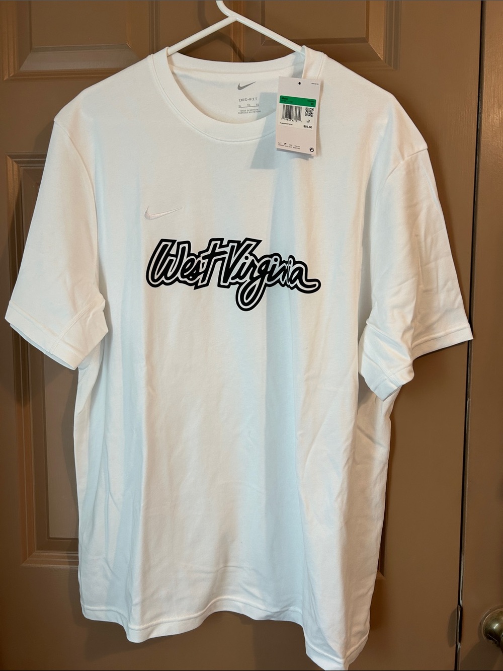 Nike White West Virginia Script Logo T-Shirt